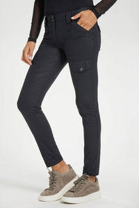 Anatomie Kate Skinny Snake Embossed Cargo Pants in black - women's pants - detail view