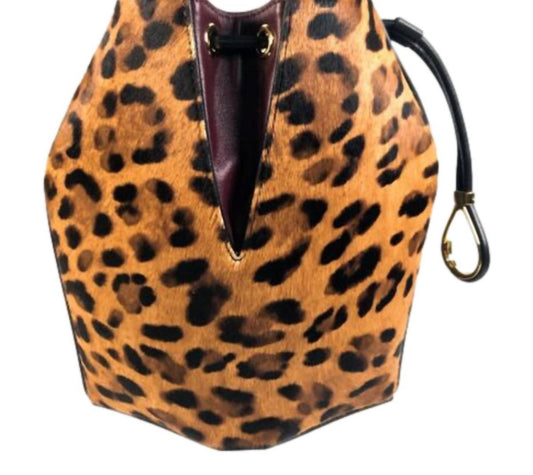 Alexander Mcqueen - Women's Leopard Print Pony Hair Bucket Bag