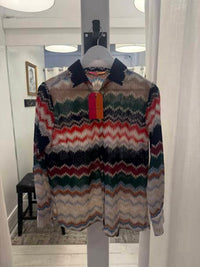 Vilagallo ZIG ZAG KNIT BLOUSE in multi - women's blouse - alternate view