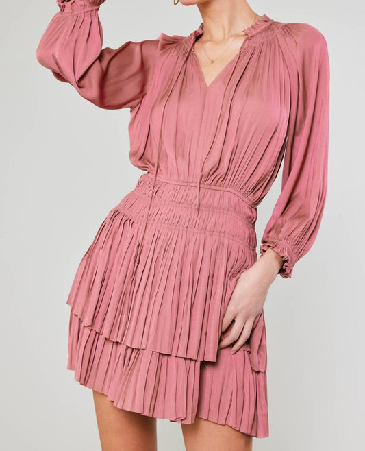 Nyland - Isabella Pleated 3/4 Sleeve Mini Dress