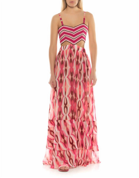 Crochet Top Tiered Bottom Maxi Dress