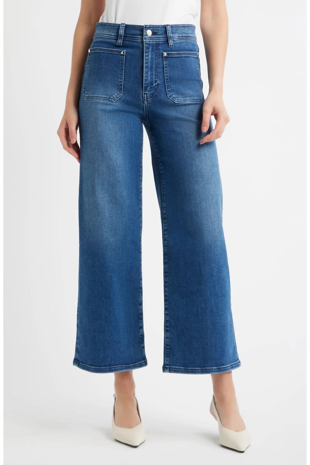 Frame - Le Slim Palazzo Crop Harbor Pocket Jean