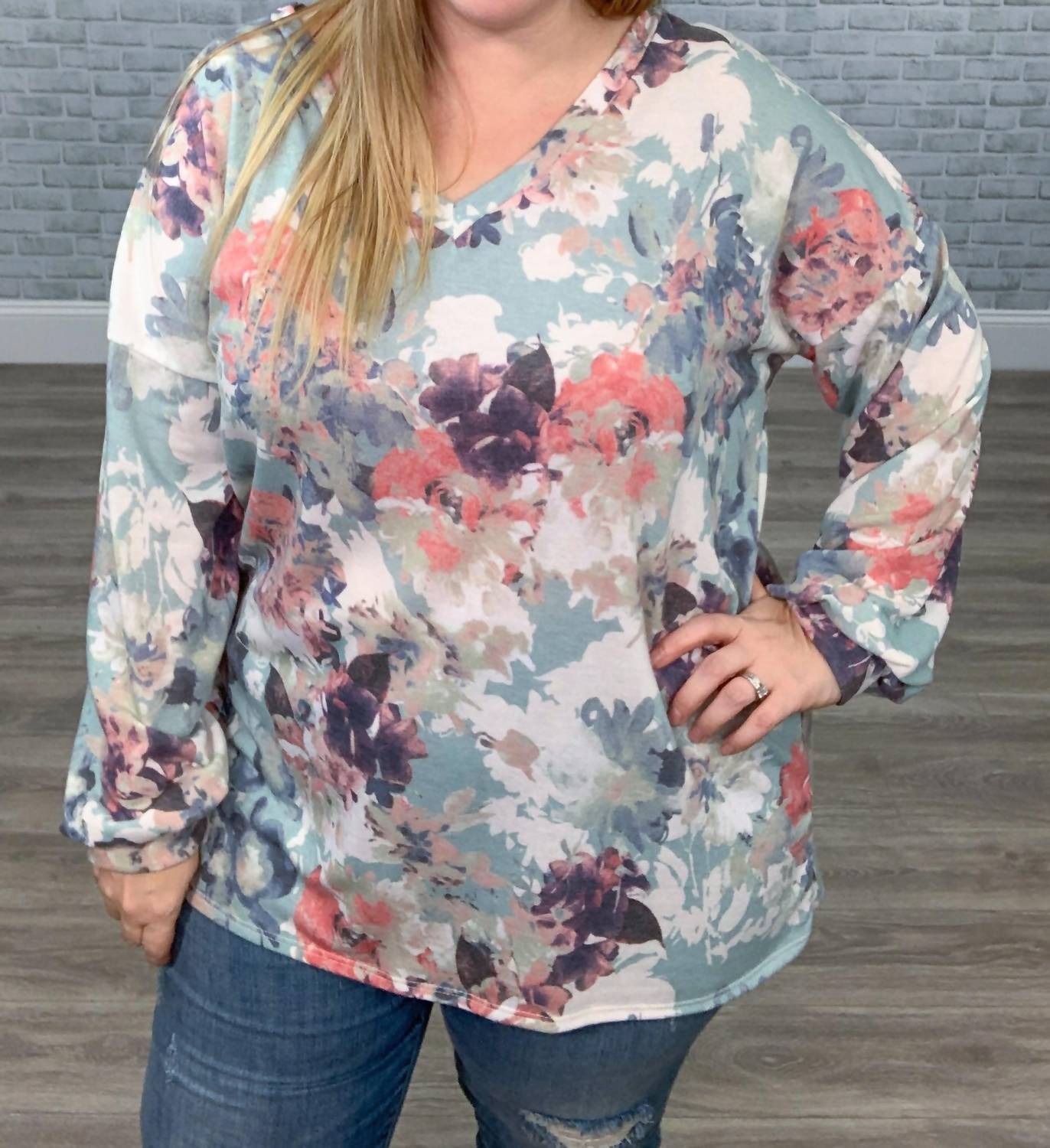 Sew In Love - Floral Long Sleeve Weekender Top