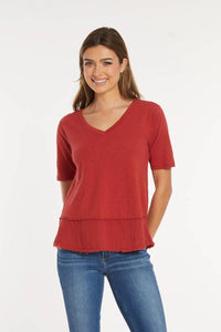 Mododoc - Half Sleeve Mixed Media Top