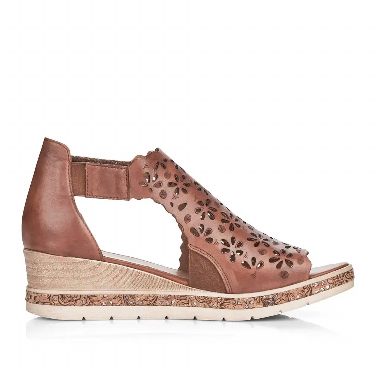 Remonte Women's Jerlyn Wedge Sandal in tan - women's sandal - detail view