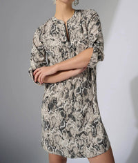 Joseph Ribkoff - Snakeskin Print Zip Front Mini Dress