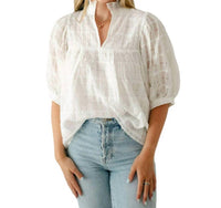 Jade - High Neck Puff Sleeve Top