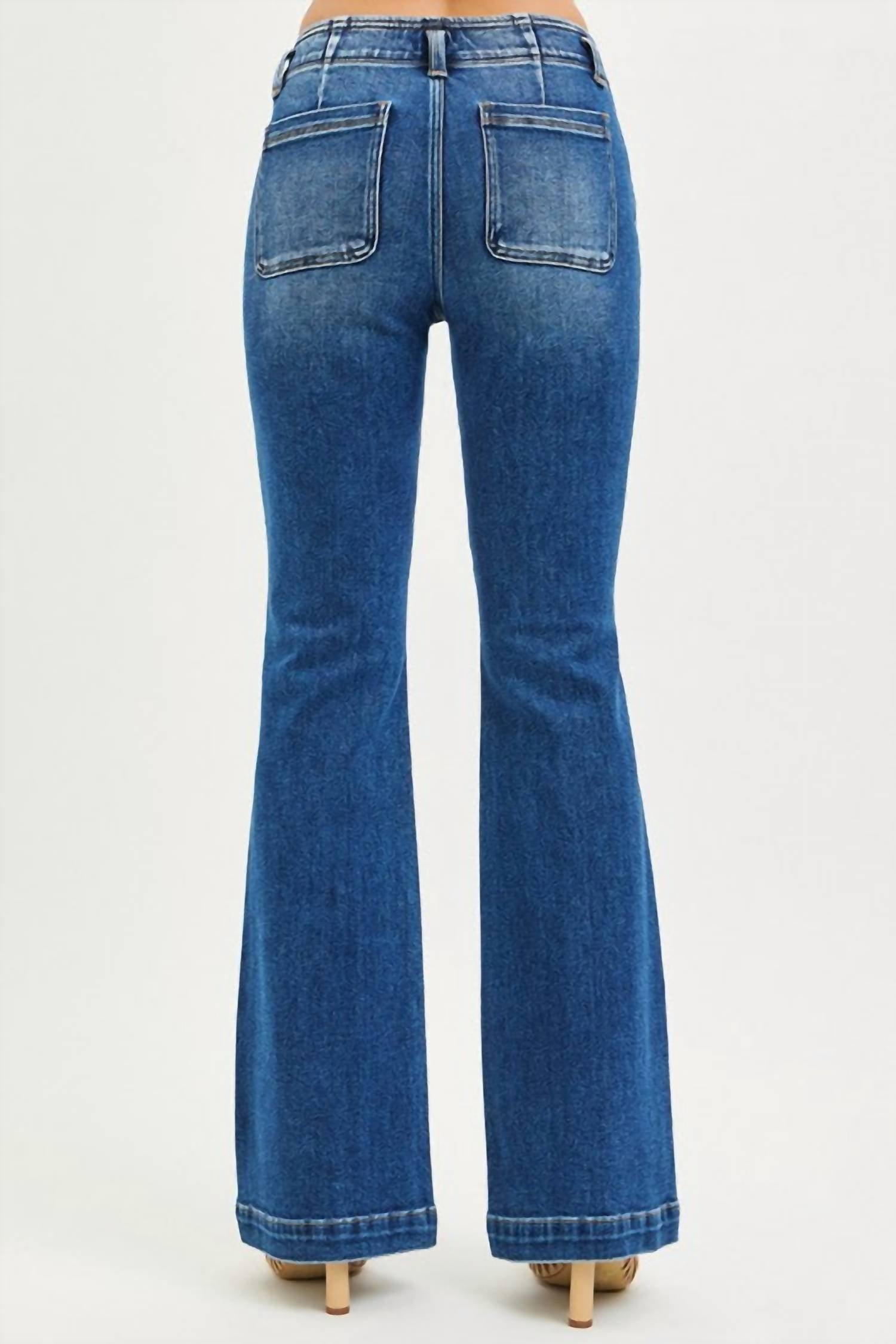 Risen - High Rise Double Button Down Jeans