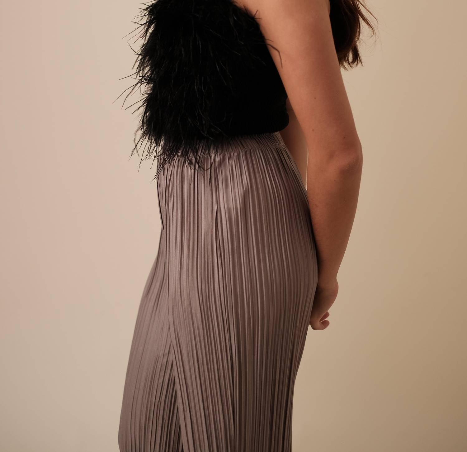 Lucy Paris - Phoebe Feathered Crop Top