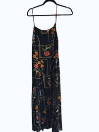 Illa Illa Women's Printed Button Down Back Midi Dress in black - women's dress