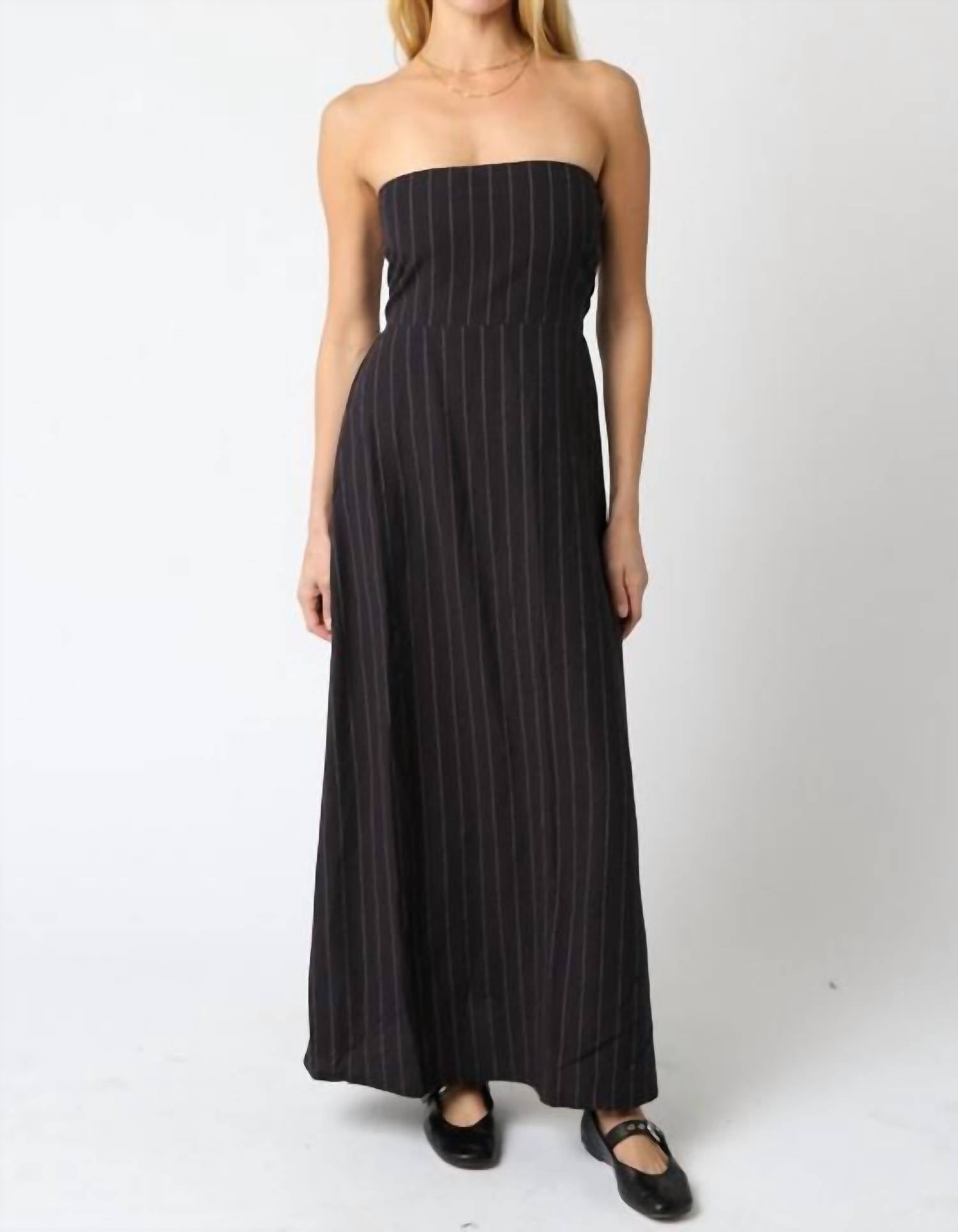 Olivaceous - Raina Stripe Strapless Dress