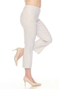 Joseph Ribkoff Jacquard Flared Cropped Pants in grey white - women's jeans - view 4