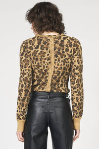 DEAR JOHN DENIM Ania Top in leopard - women's long sleeve top - alternate view