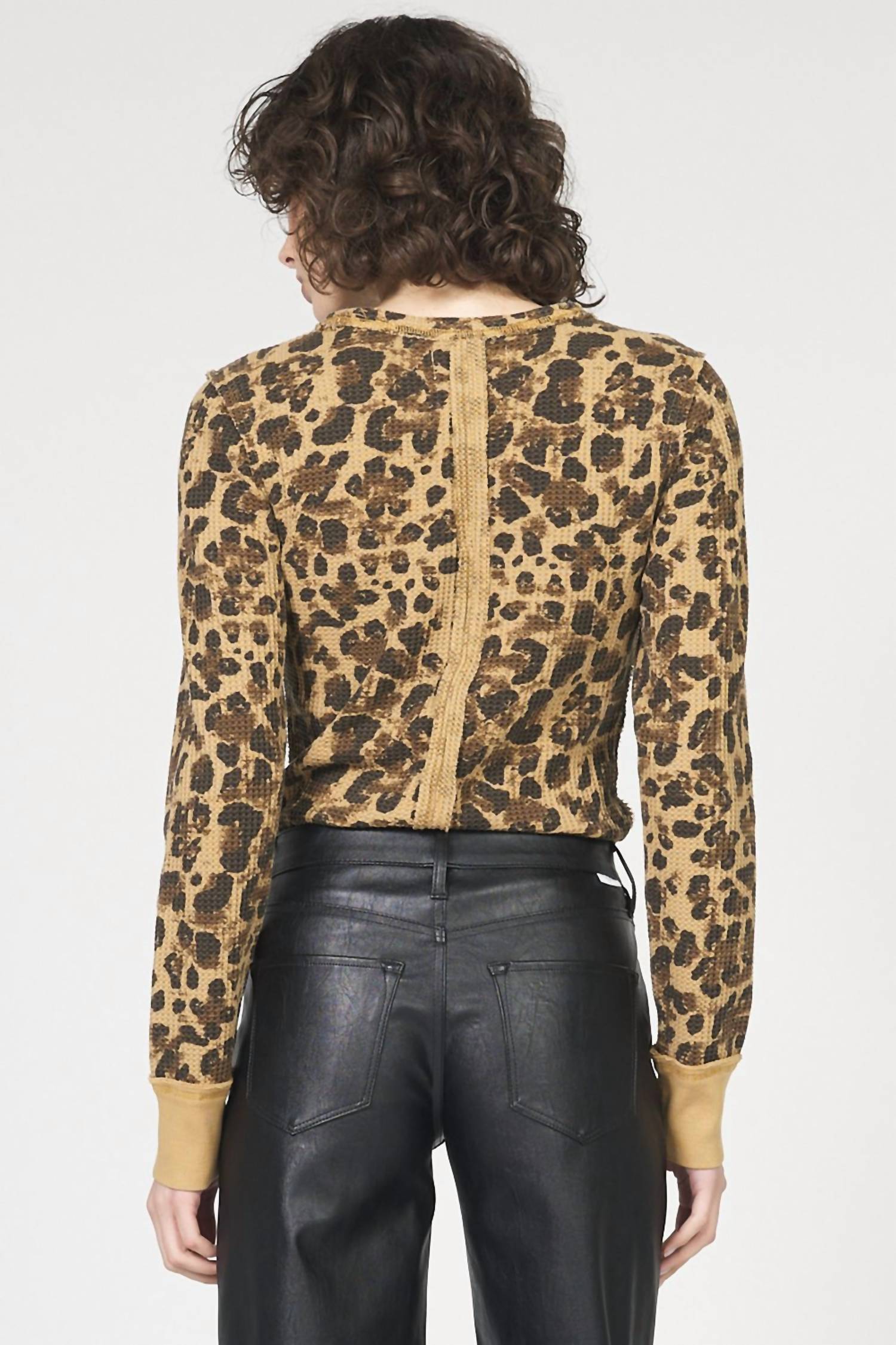 DEAR JOHN DENIM Ania Top in leopard - women's long sleeve top - alternate view