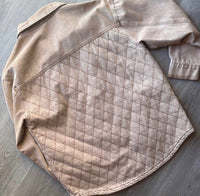 ee:some Women's Quilted Long Sleeve Jacket in beige - women's jacket - detail view