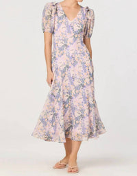 Astr - Jessenia Floral V Neck Midi Dress