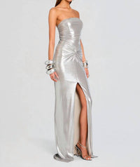 RETROFETE Maytal Dress in silver cloud - women's dress - detail view