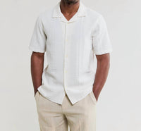 Wax London - Didcot Double-weave Seersucker Short-sleeve Shirt