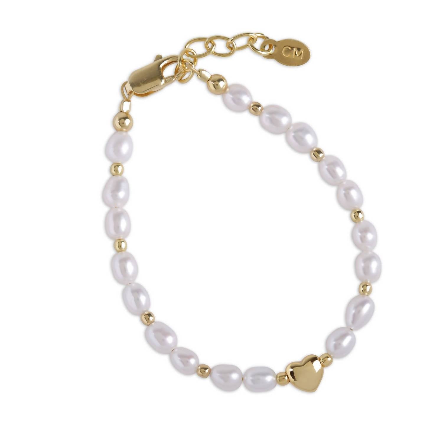 Cherished Moments - Kids Girls Willow Heart Pearl Bracelet