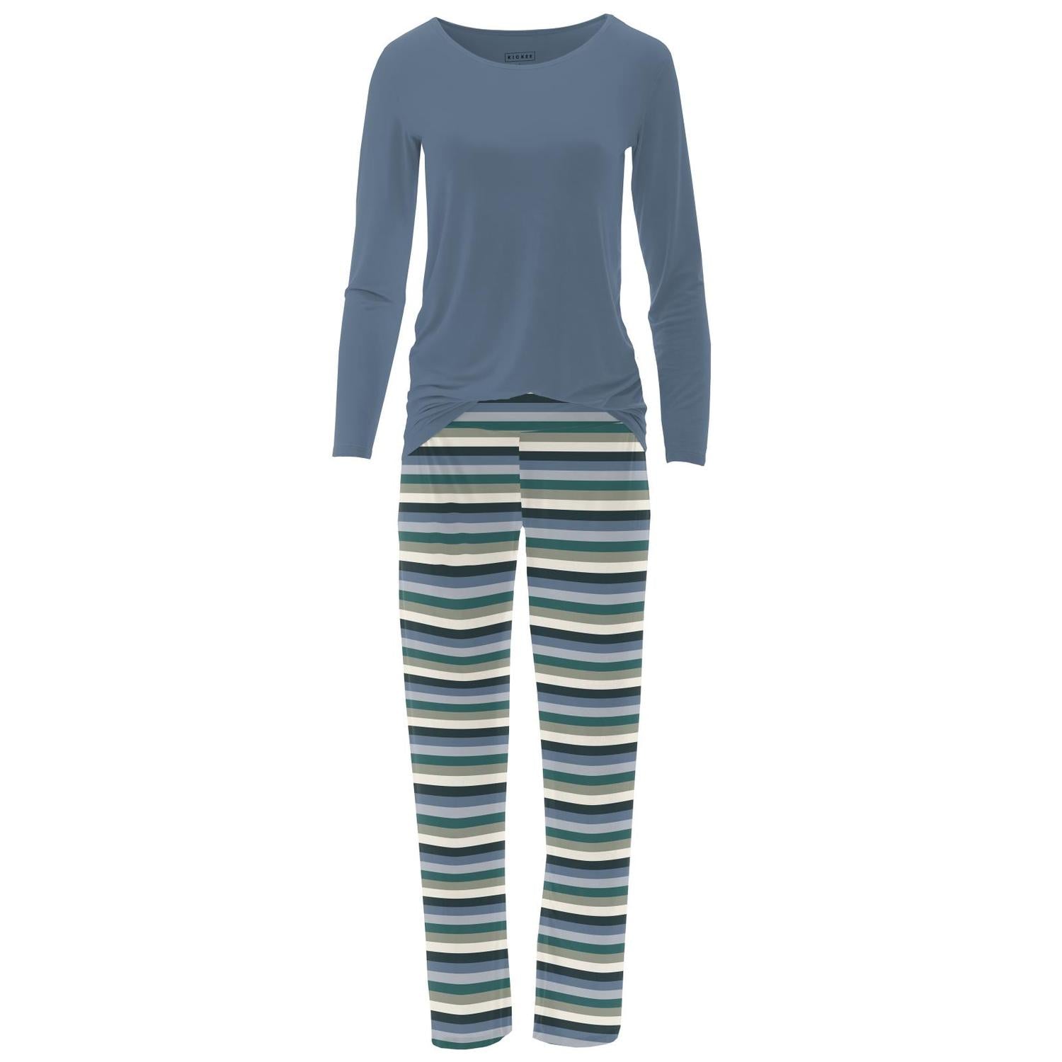 Kickee - Women's Long Sleeve Tee & Pajama Pants Set