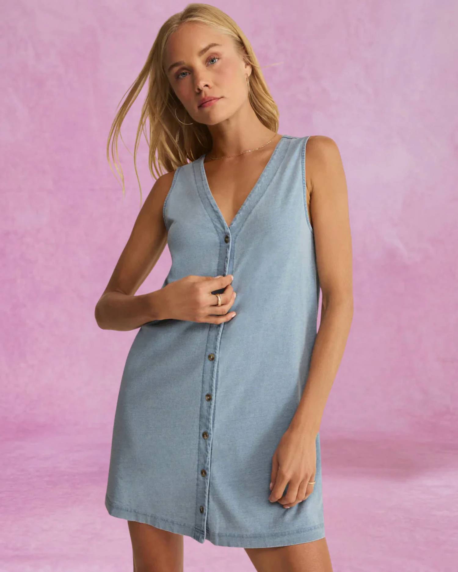 Z Supply - Solace Jersey Denim Mini Dress