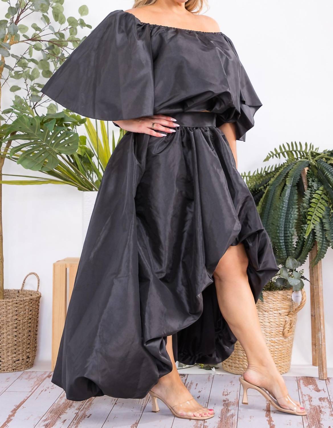 Karen Kane - Off The Shoulders Top And Hi-lo Skirt Set