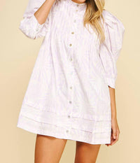 Pinch - Emily Floral Print Pintuck Mini Dress