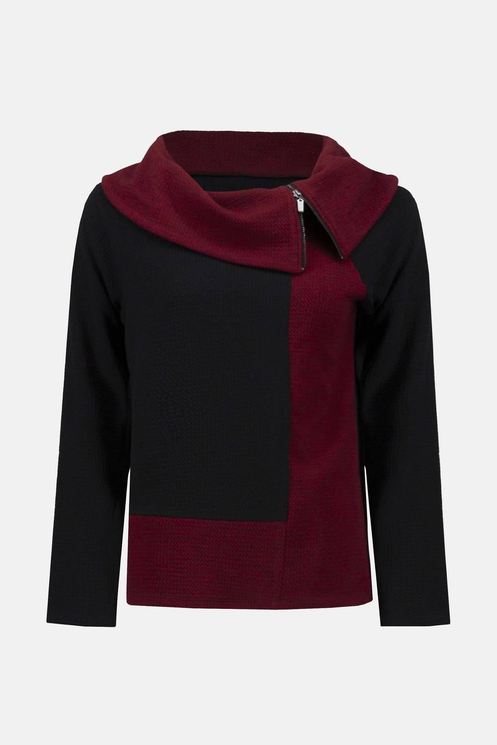 Joseph Ribkoff - Textured Knit Color-block Trapeze Top