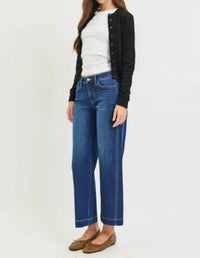 Risen - Mid Rise Ankle Wide Leg Jeans