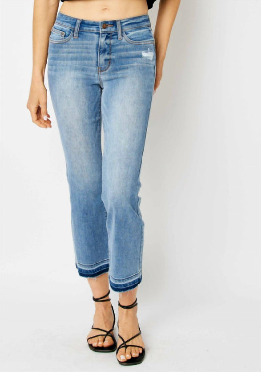 Judy Blue - Mid Rise Release Hem Cropped Bootcut Jeans