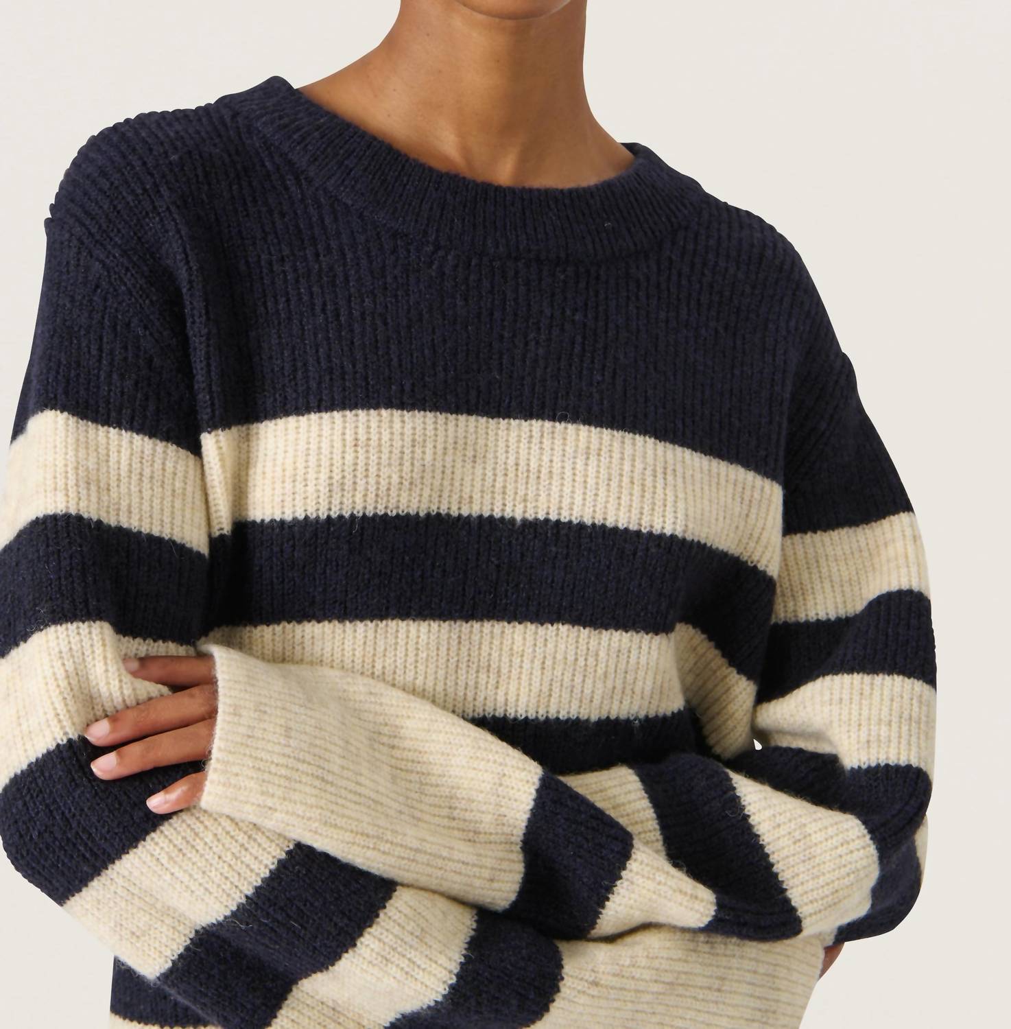 Soaked In Luxury - Selta Knitted Striped Pullover