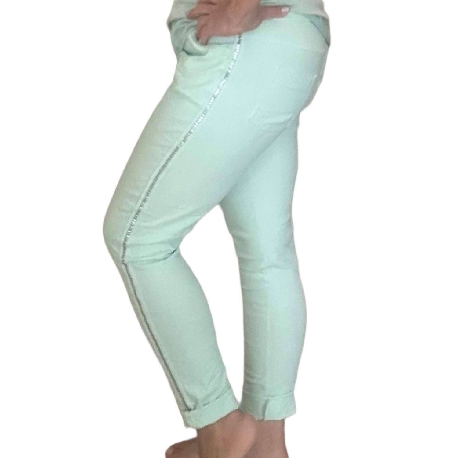 Made In Italy - Argento Side Studded Magic Pants