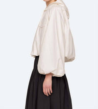 SEA Sullivan Sportswear Hooded Bubble Blouse in white white - women's blouse - alternate view
