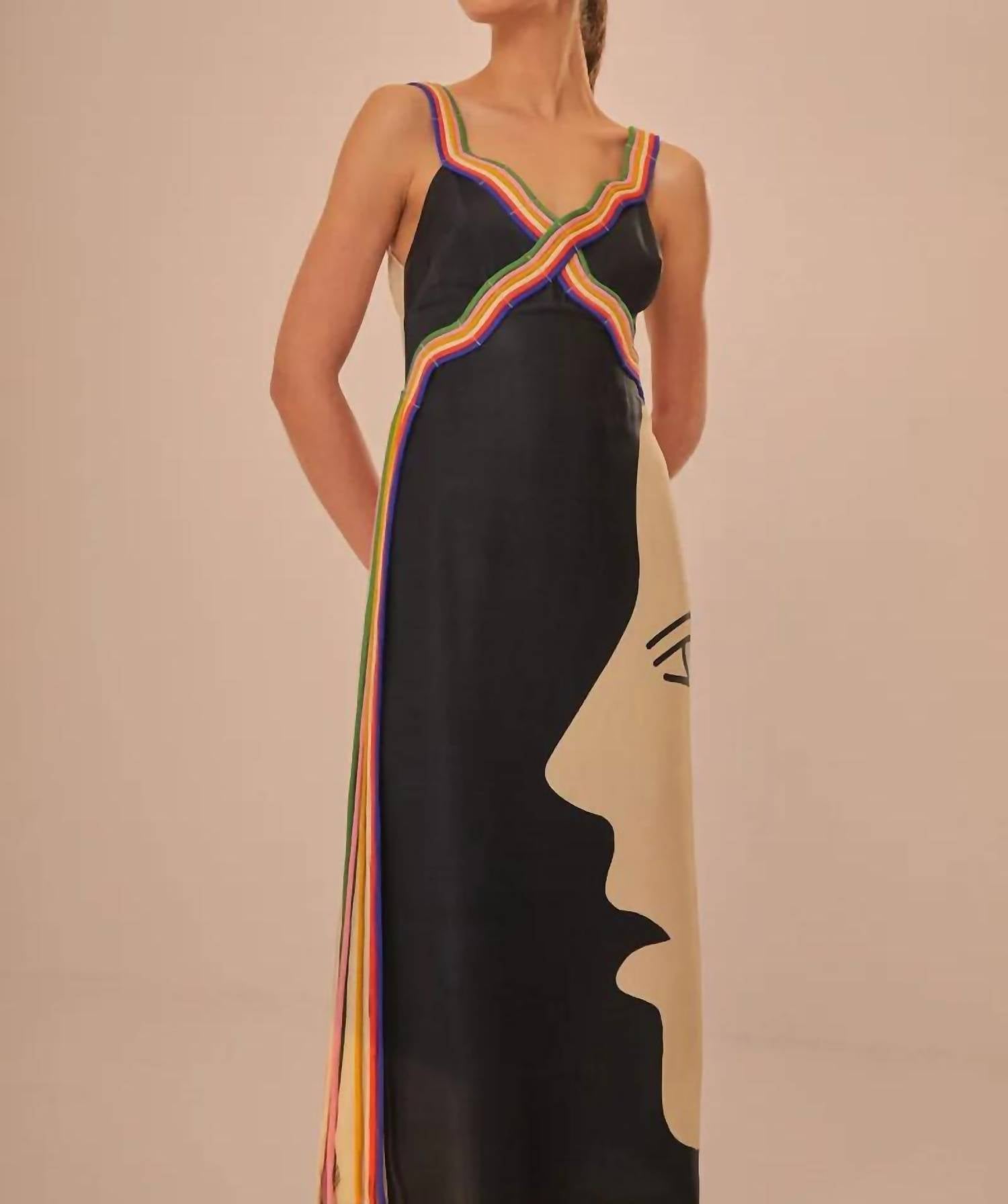 Farm Rio - Multicolor Sleeveless Midi Dress