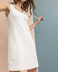 Lilla P - Women's Split Neck Sleeveless Dress