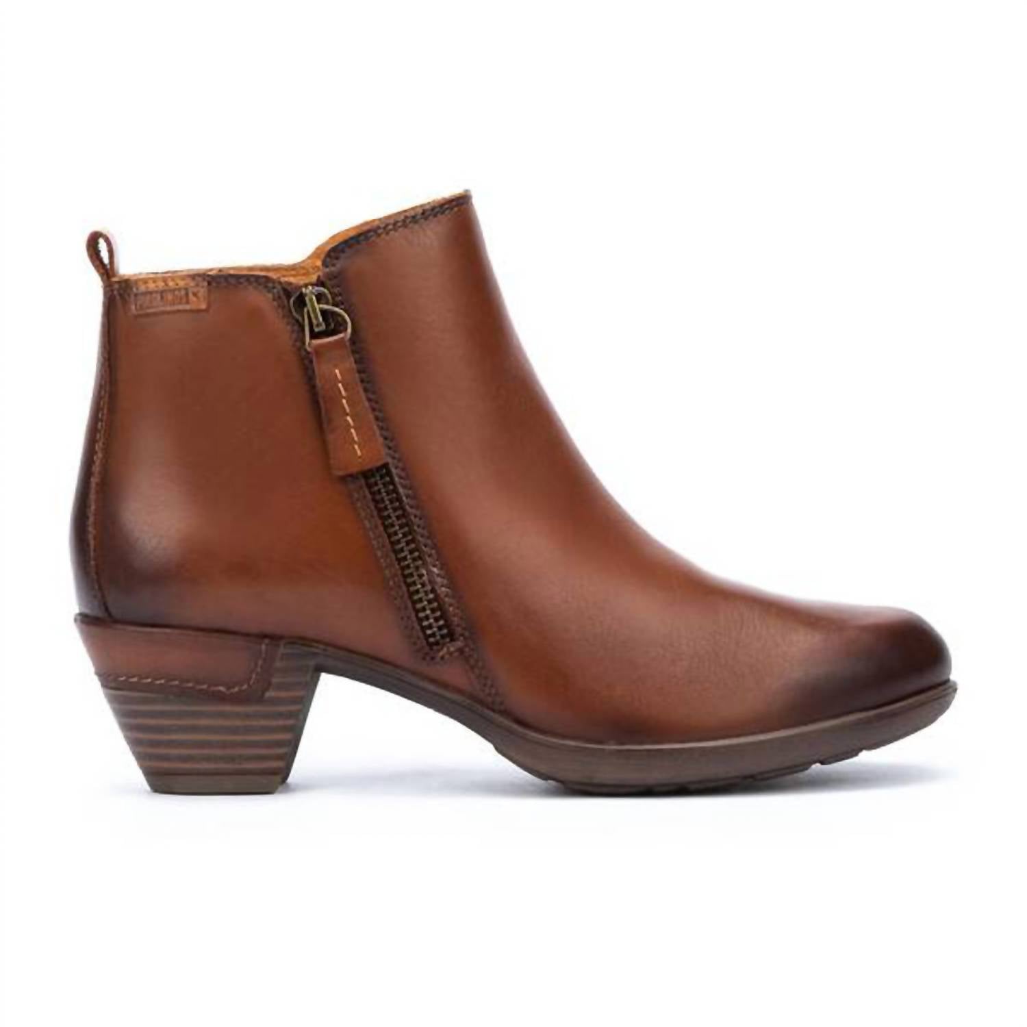 PIKOLINOS Women's Rotterdam Zip Ankle Boots in cuero - women's shoe - detail view