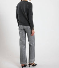 Brodie Cashmere - Glitz Split Cuff Crew Top