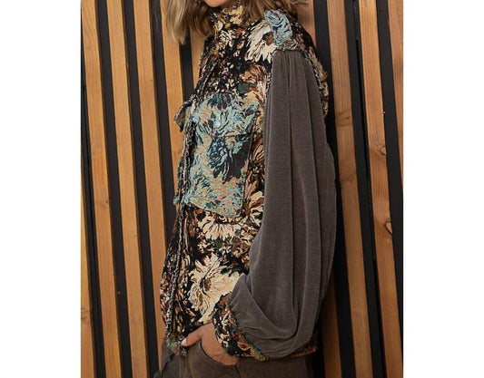 Pol - High Neck Jacquard Shacket