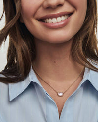 Kendra Scott Women's Daphne Frame Short Pendant Necklace in gold light pink mother of pearl - women's jewelry - view 4