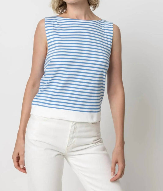 Lilla P - Striped Rib Trim Tank Top