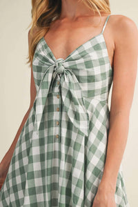 Mustard Seed - Miranda Tie Front Gingham Midi Dress