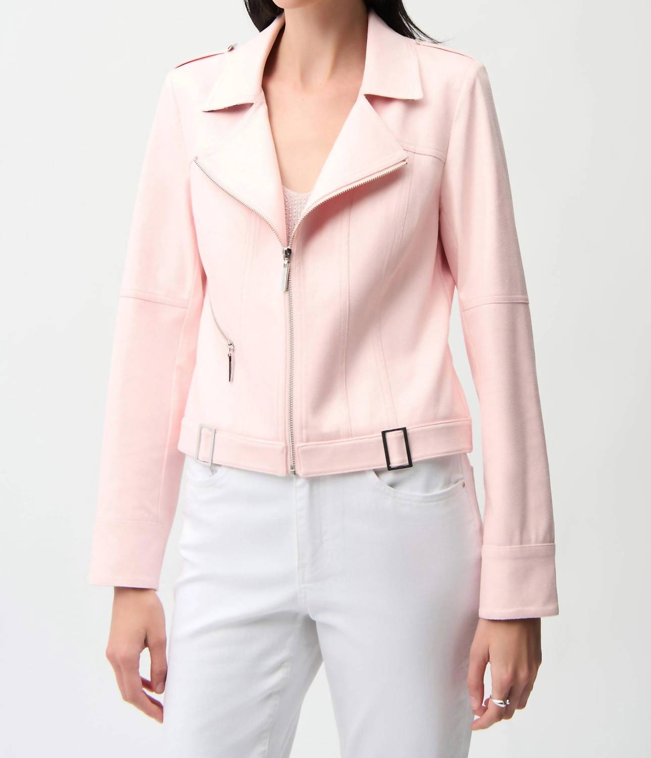 Joseph Ribkoff - Fira Faux Suede Decorative Buckles Jacket