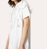 Valentino - Plain Knit Fabric And Lace T-shirt Dress