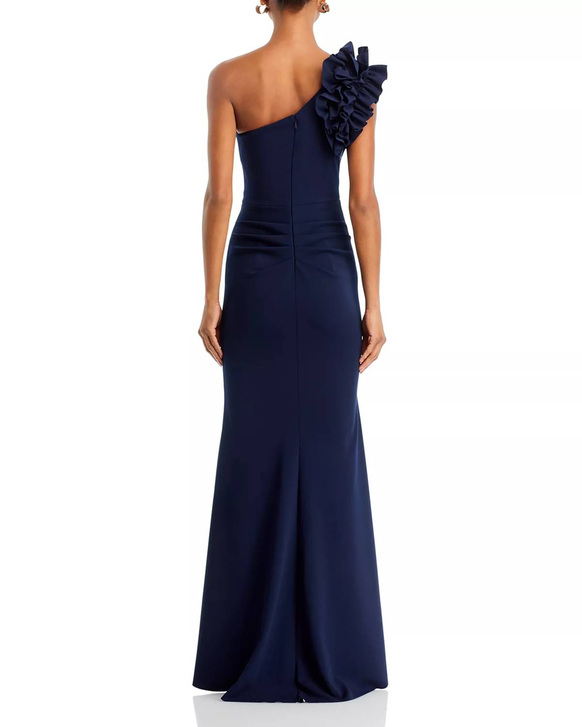Aqua - One-shoulder Ruffle Gown