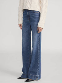 FRAME The Slice Flare Jean in headliner - women's jeans - detail view