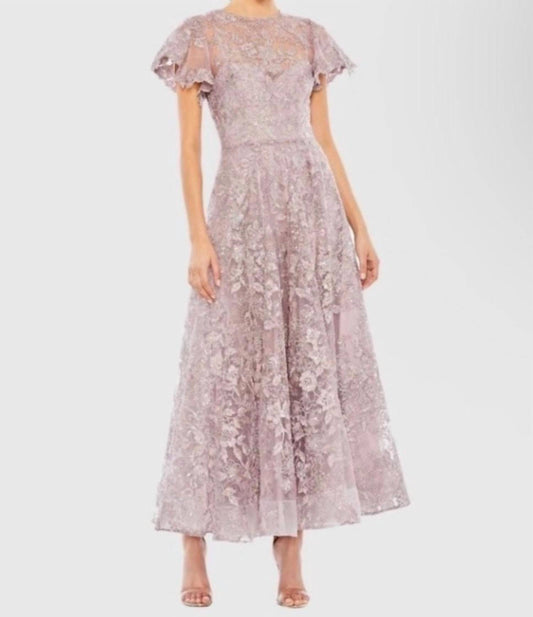 Mac Duggal - Embroidered High Neck Cap Sleeve Dress