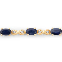 Diana M Jewels Women's Oval Natural Sapphire Bracelet (3.63 Ct) - Signature Plus in 14k yellow gold - women's jewelry - detail view
