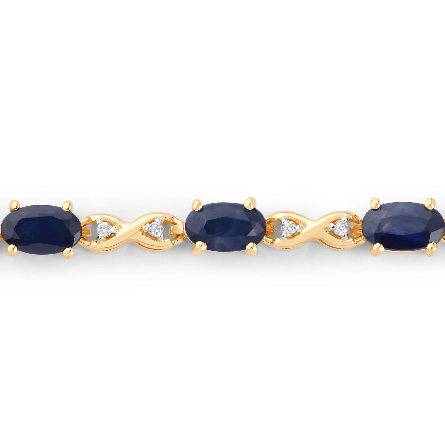 Diana M Jewels Women's Oval Natural Sapphire Bracelet (3.63 Ct) - Signature Plus in 14k yellow gold - women's jewelry - detail view