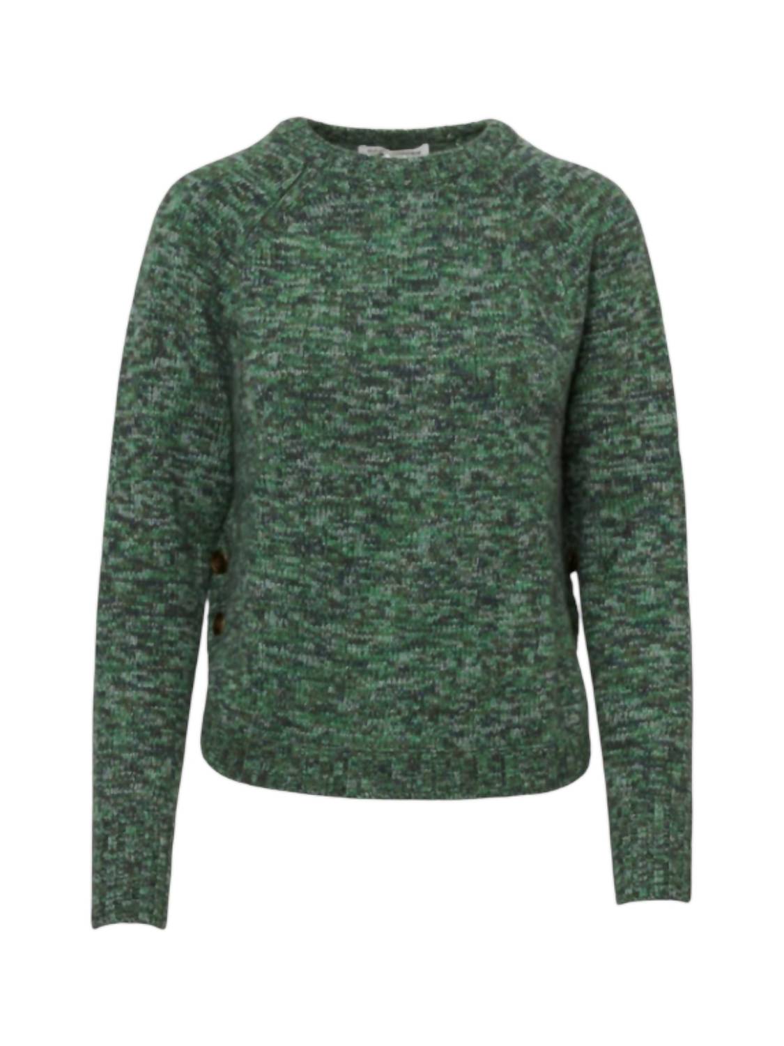 Autumn Cashmere - Women's Tweed Buttoned Shirttall Sweater