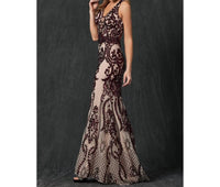 Juliet - Sequined Deep V-neck Mermaid Dress